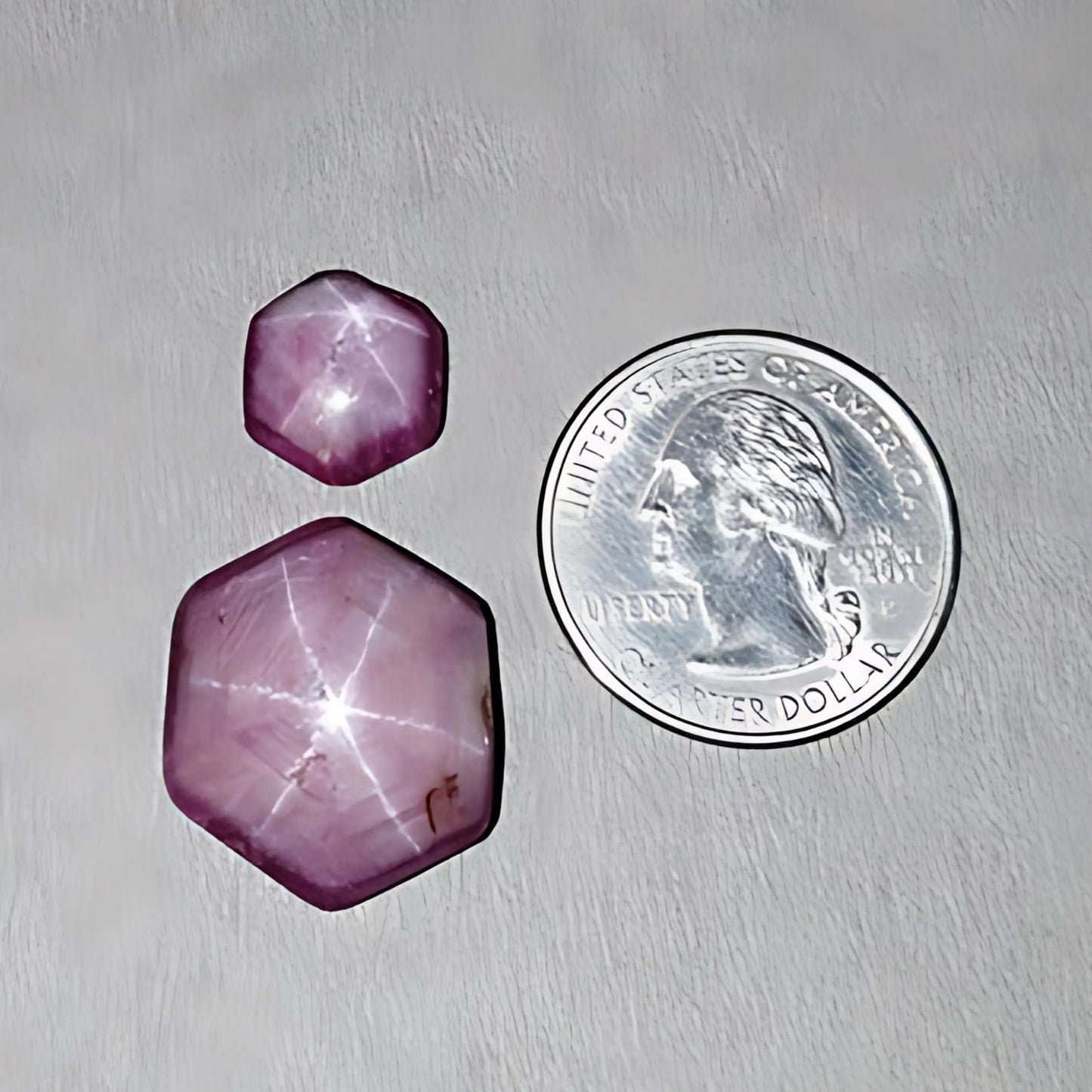 49.40cts Natural Untreated Star Ruby Gemstone Hexagon Shape Cabochon 13*11.5mm - 21.5*19mm 2pcs