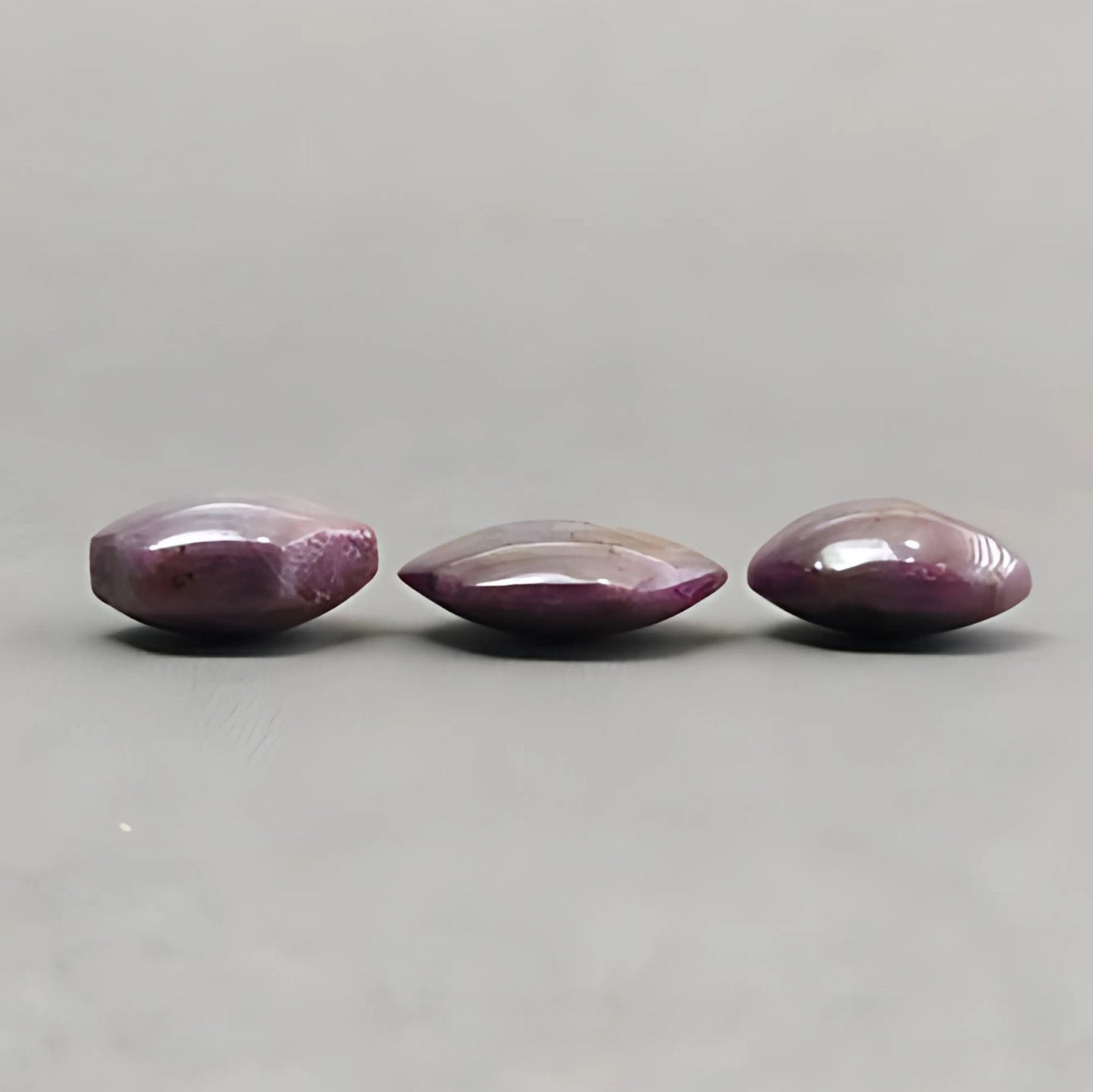 97.50cts Natural Untreated Star Ruby Gemstone Hexagon Shape Cabochon 19.5*16mm - 23*21mm 3pcs