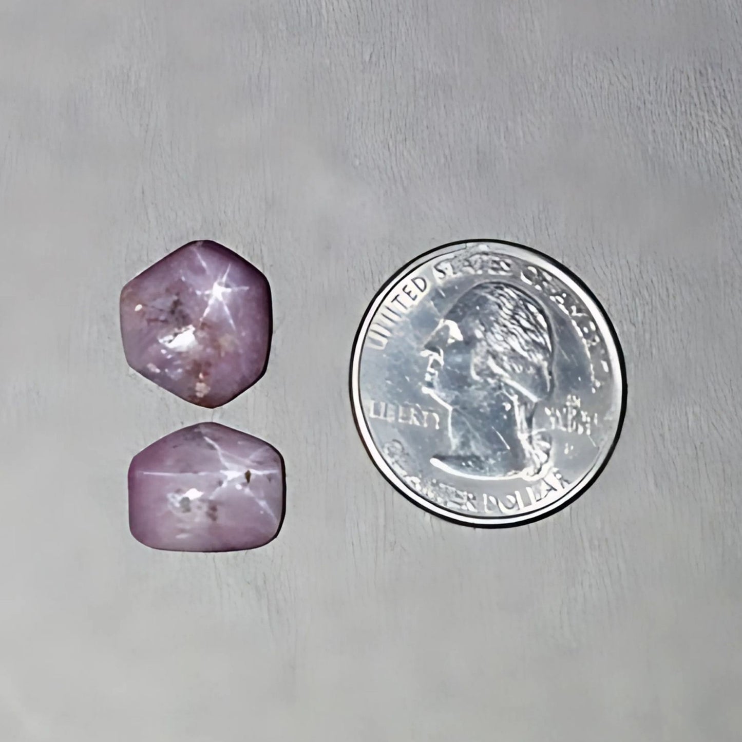 15.75cts Natural Untreated Star Ruby Gemstone Hexagon Shape Cabochon 13*10mm - 15*12.5mm 2pcs