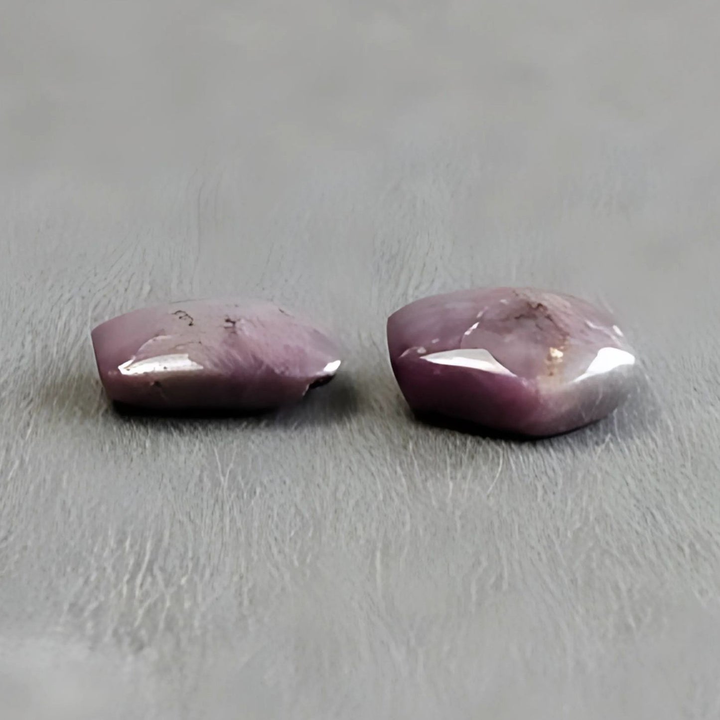 15.75cts Natural Untreated Star Ruby Gemstone Hexagon Shape Cabochon 13*10mm - 15*12.5mm 2pcs