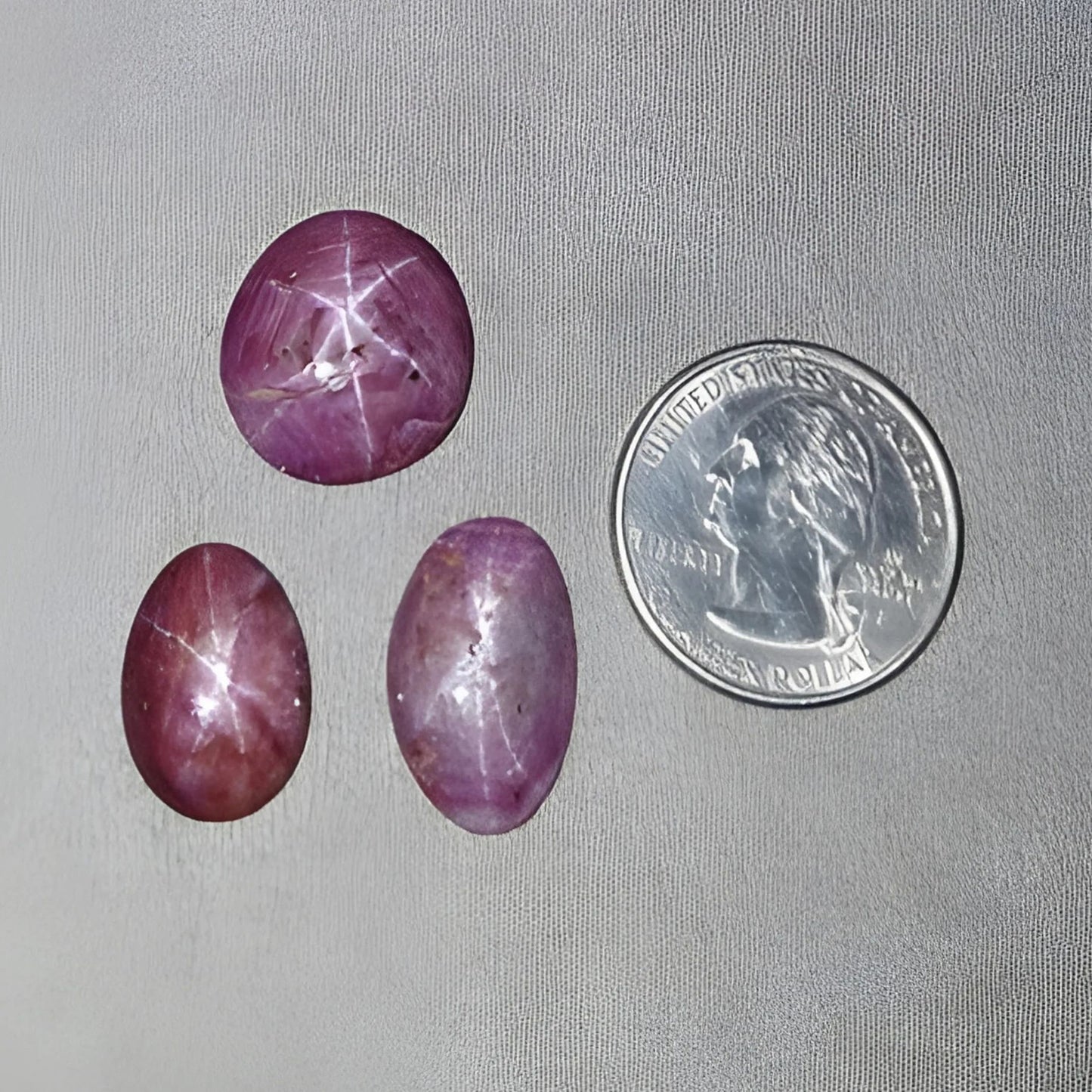 32.80cts Natural Untreated Star Ruby Gemstone Fancy Shape Cabochon 17*12mm - 17*18mm 3pcs