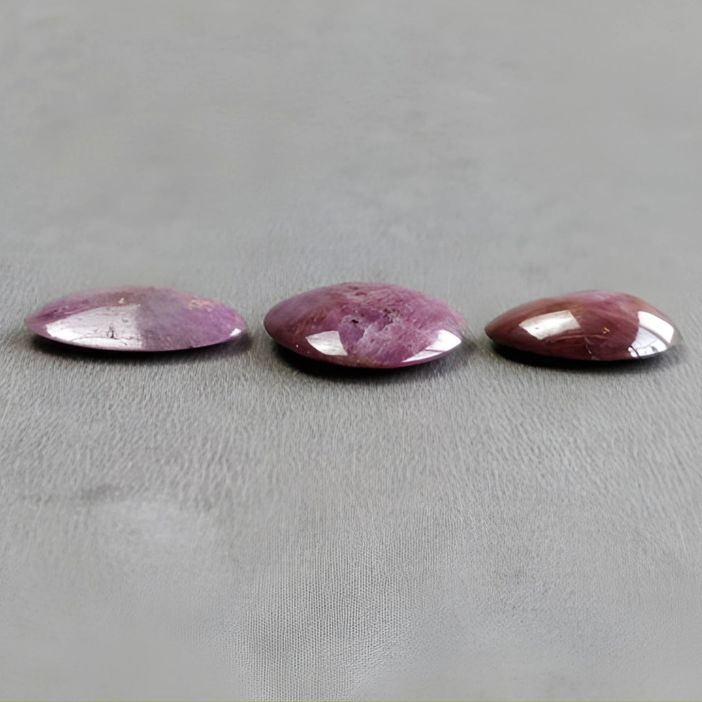 32.80cts Natural Untreated Star Ruby Gemstone Fancy Shape Cabochon 17*12mm - 17*18mm 3pcs