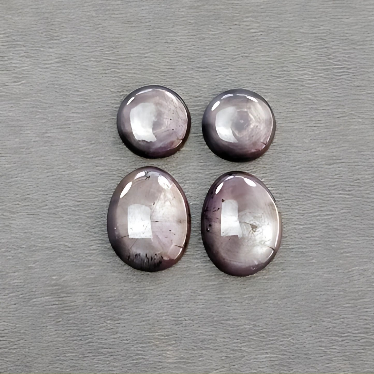 29.00cts Natural Untreated Star Ruby Gemstone Fancy & Round Shape Cabochon 12.5mm - 17.5*14mm 4pcs