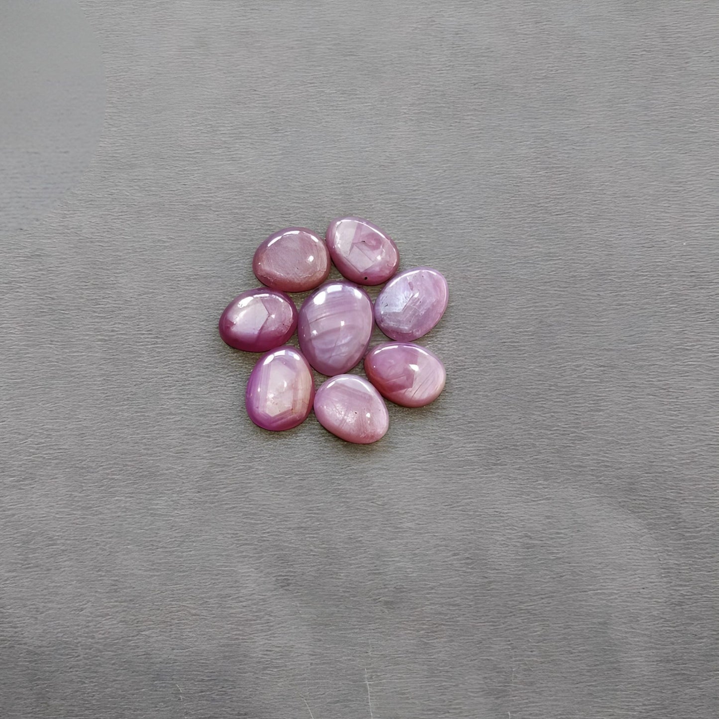 42.50cts Natural Untreated Star Ruby Gemstone Egg Shape Cabochon 13*11mm - 16*13mm 8pcs