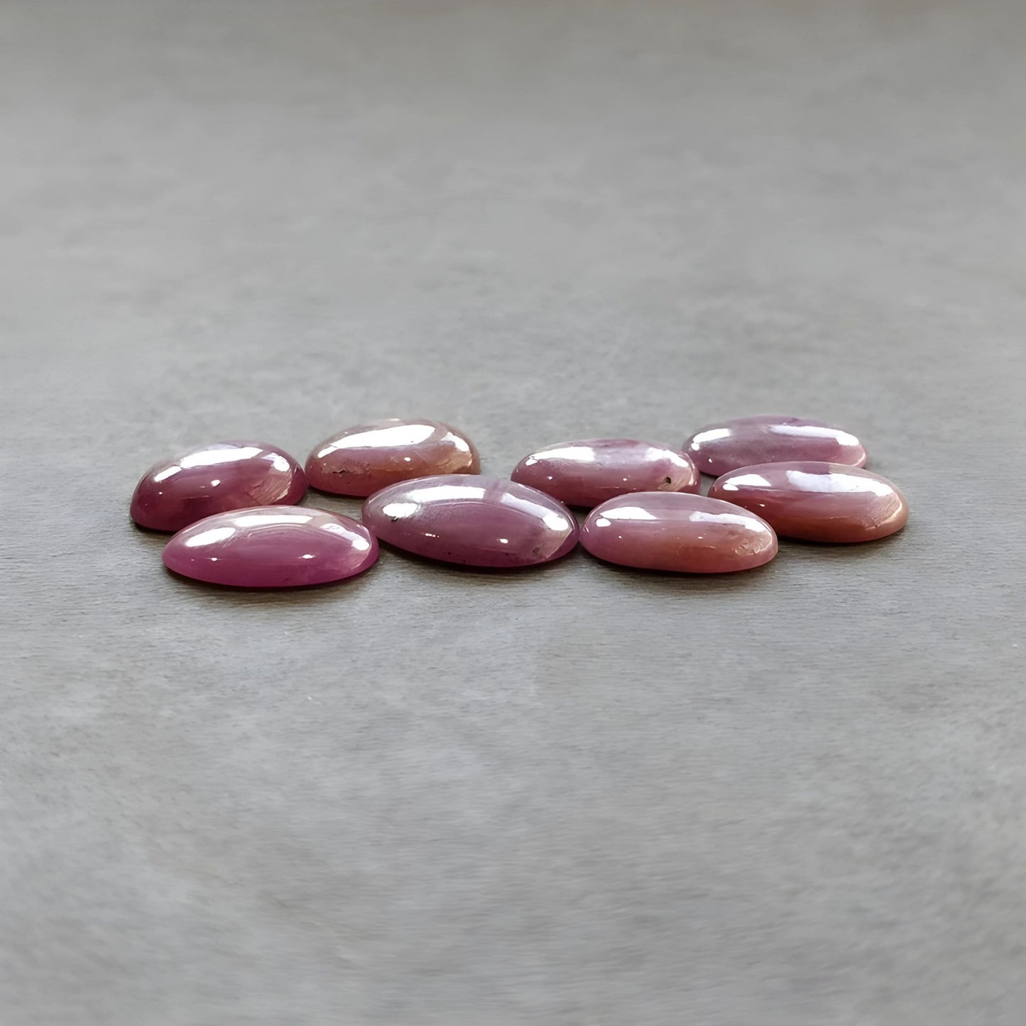 42.50cts Natural Untreated Star Ruby Gemstone Egg Shape Cabochon 13*11mm - 16*13mm 8pcs