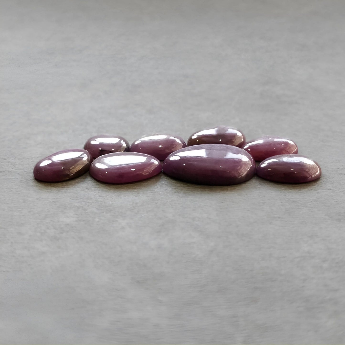 55.80cts Natural Untreated Star Ruby Gemstone Egg Shape Cabochon 12*10mm - 19*16mm 8pcs