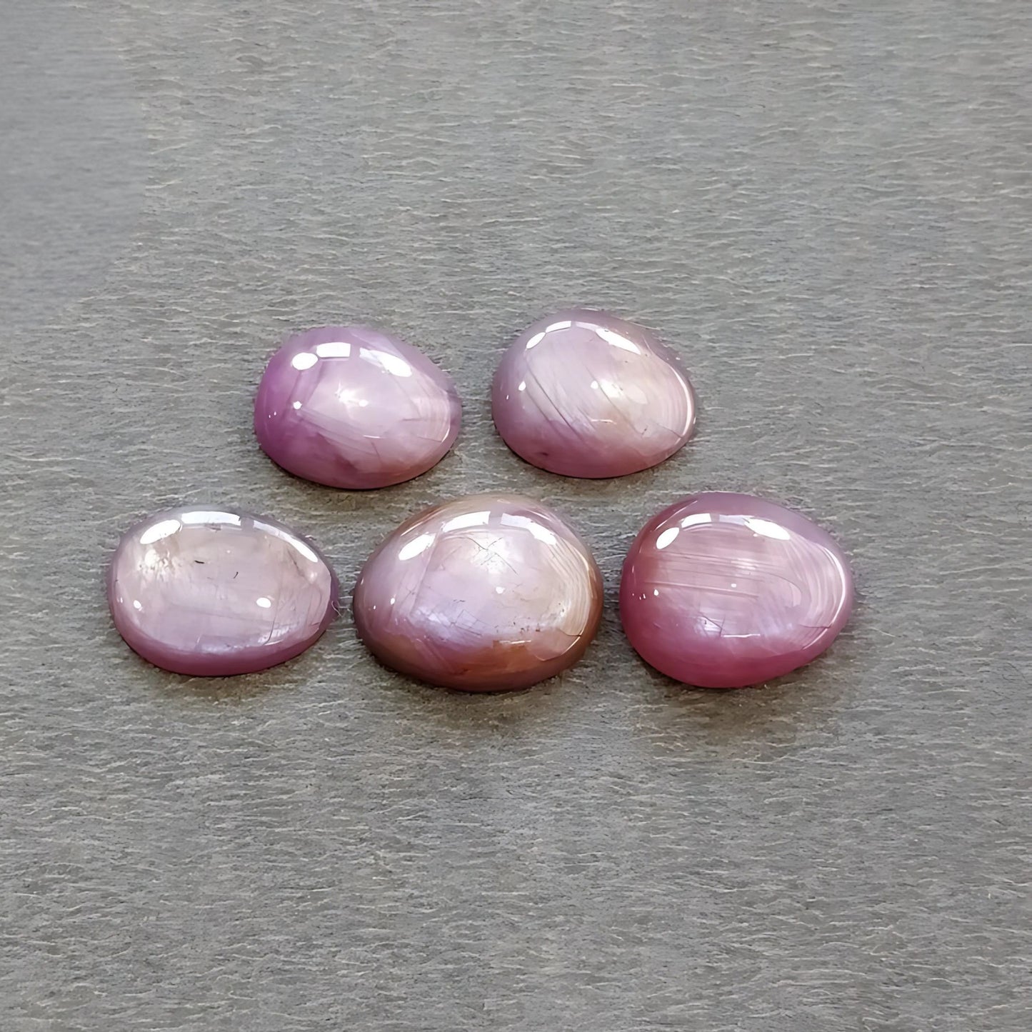 24.20cts Natural Untreated Star Ruby Gemstone Egg Shape Cabochon 12*10mm - 15*12mm 5pcs