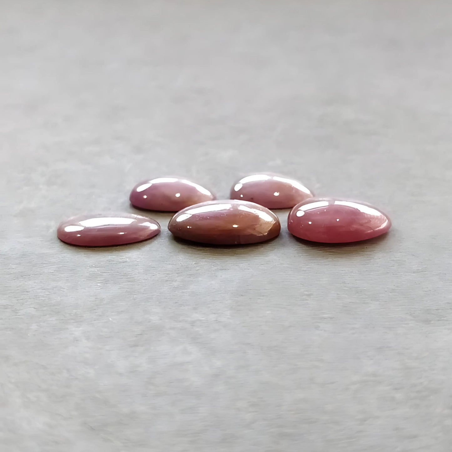 24.20cts Natural Untreated Star Ruby Gemstone Egg Shape Cabochon 12*10mm - 15*12mm 5pcs