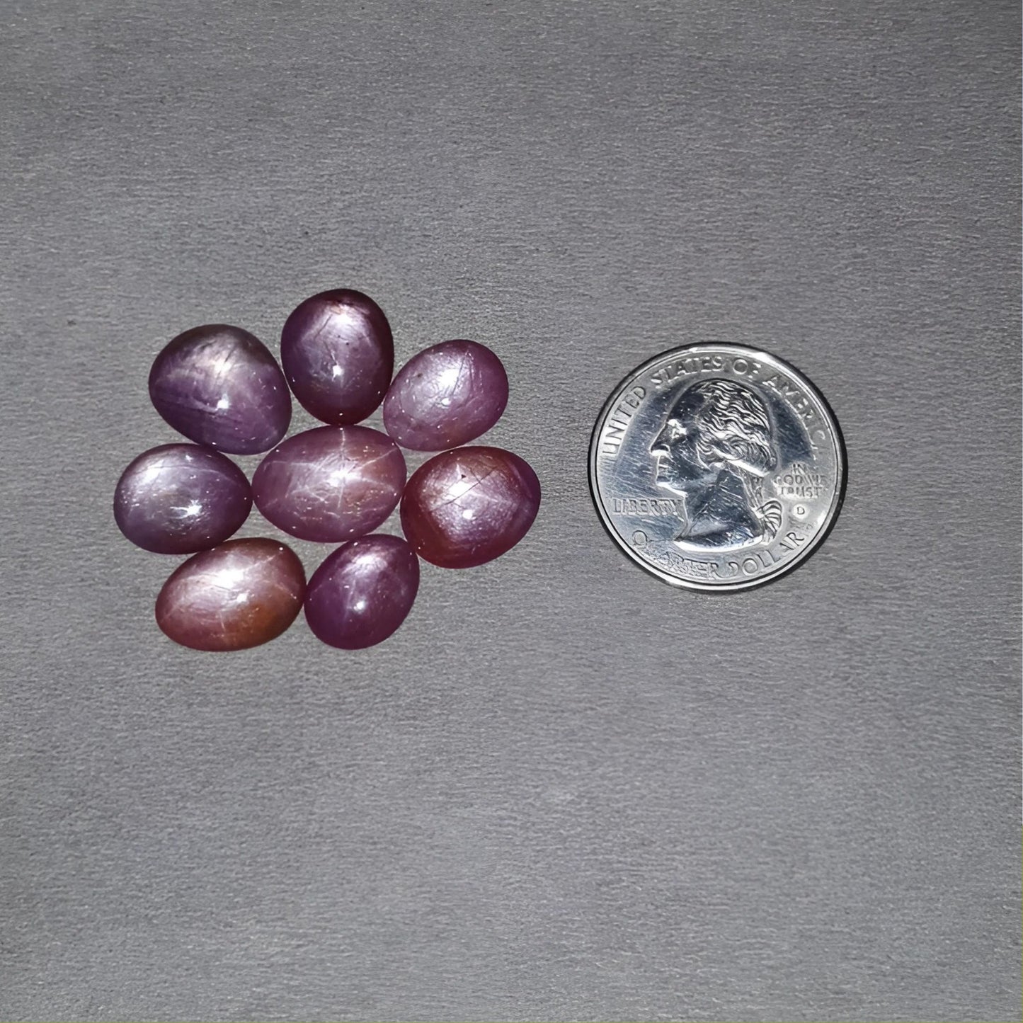 44.00cts Natural Untreated Star Ruby Gemstone Egg Shape Cabochon 12*9mm - 15*11mm 8pcs