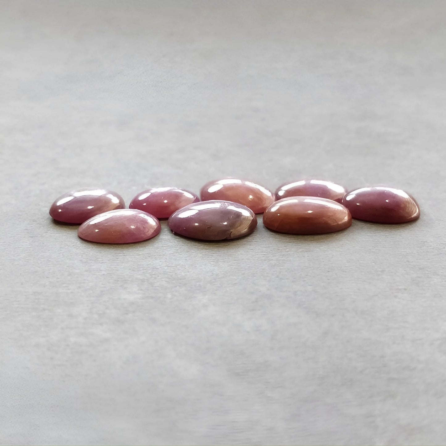 44.00cts Natural Untreated Star Ruby Gemstone Egg Shape Cabochon 12*9mm - 15*11mm 8pcs