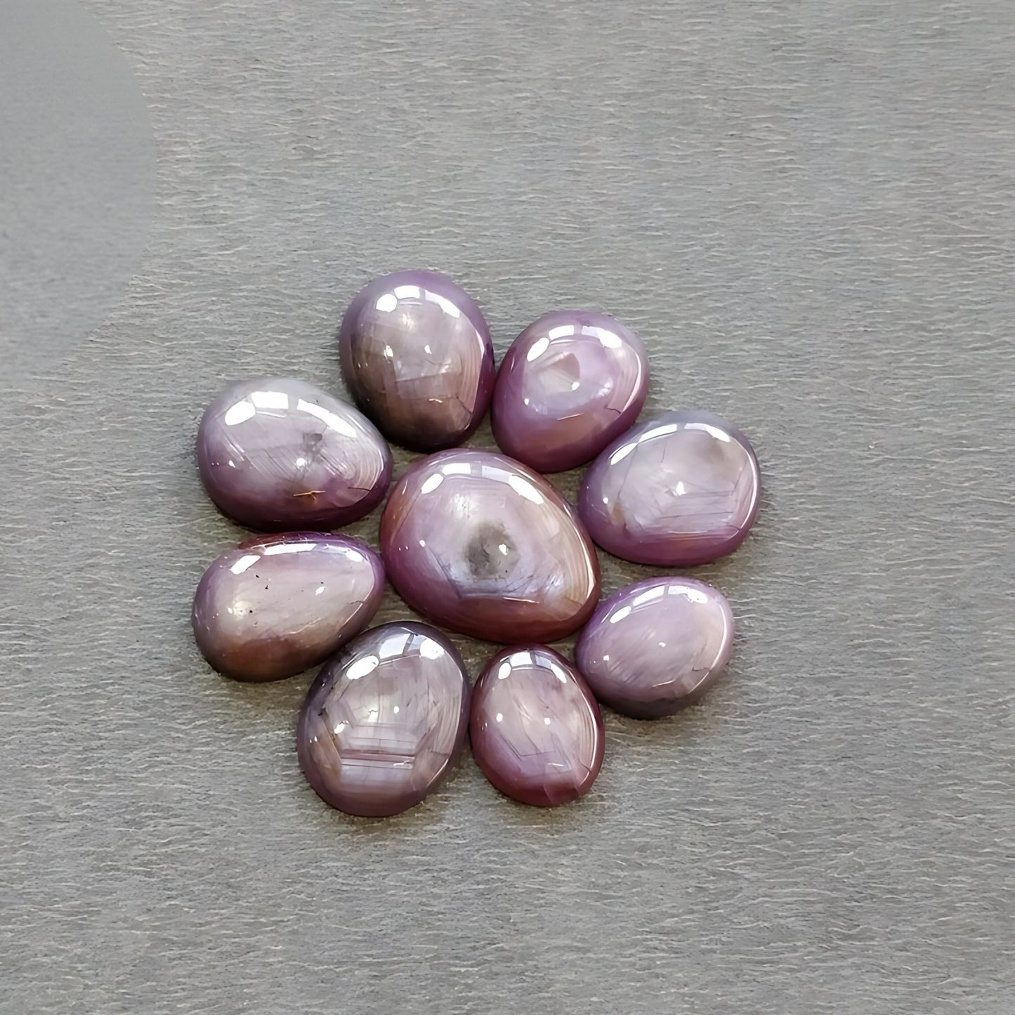 50.80cts Natural Untreated Star Ruby Gemstone Egg Shape Cabochon 11*9mm - 16*13mm 9pcs