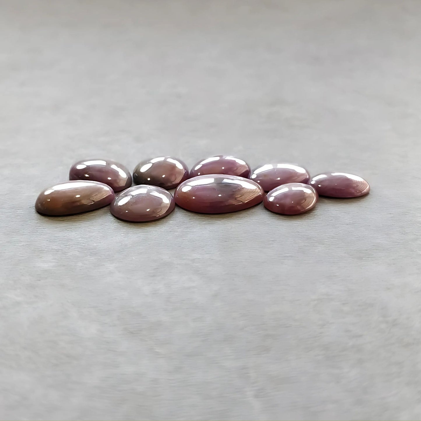 50.80cts Natural Untreated Star Ruby Gemstone Egg Shape Cabochon 11*9mm - 16*13mm 9pcs