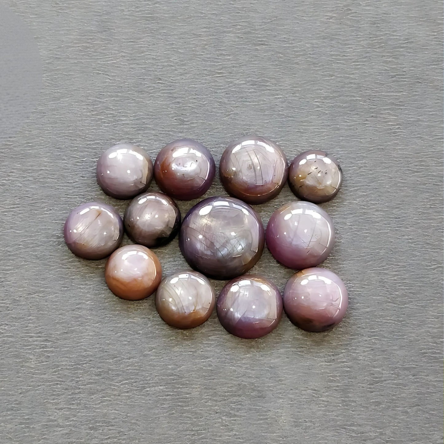 47.00cts Natural Untreated Star Ruby Gemstone Round Shape Cabochon 9mm - 14mm 12pcs