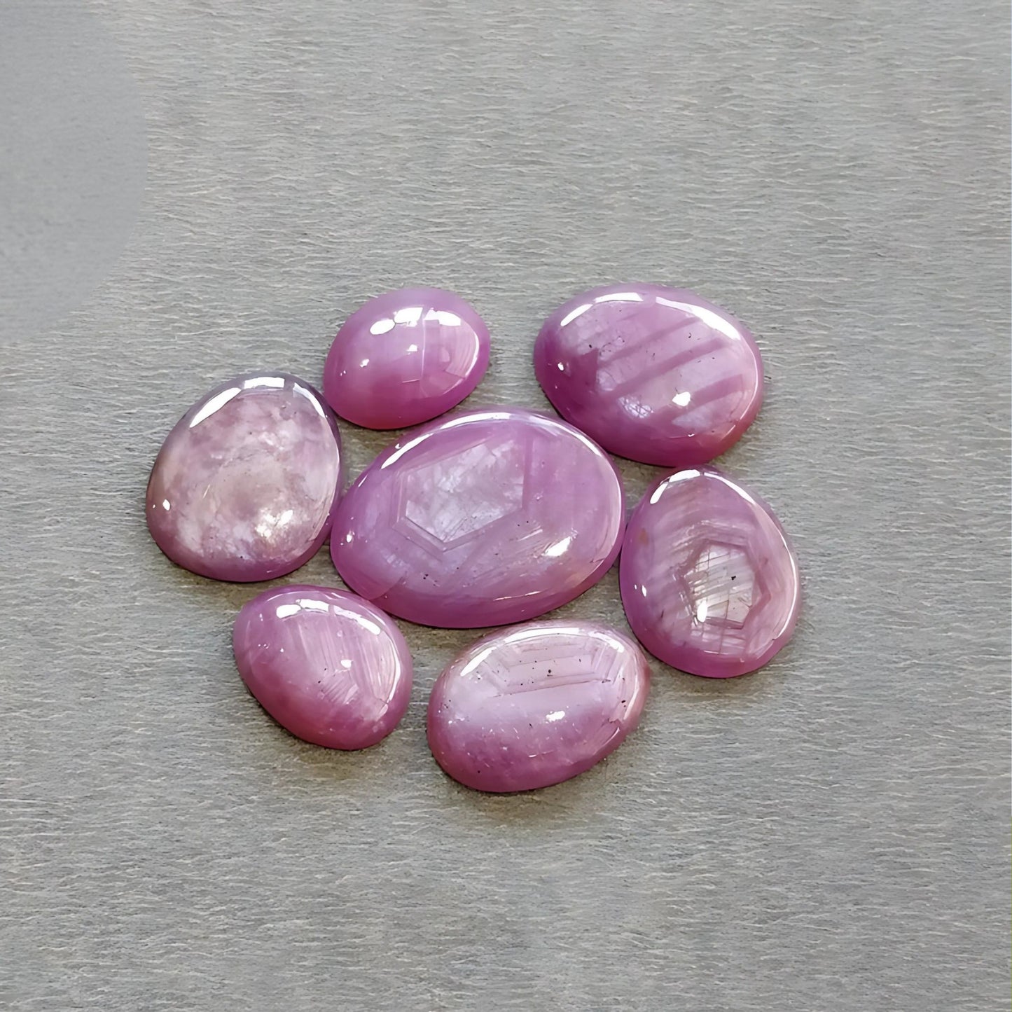 51.20cts Natural Untreated Star Ruby Gemstone Uneven Shape Cabochon 13*10mm - 22*16mm 7pcs