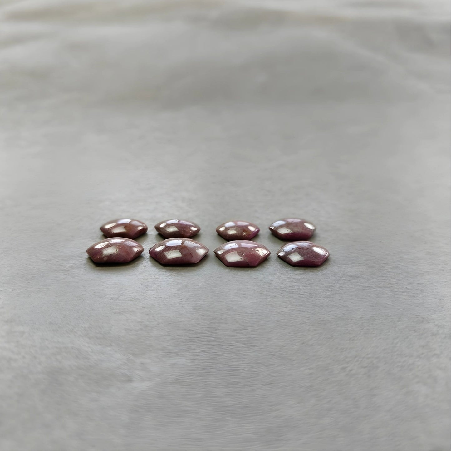 58.60cts Natural Untreated Star Ruby Gemstone Hexagon Shape Cabochon 14*12mm - 16*14mm 8pcs