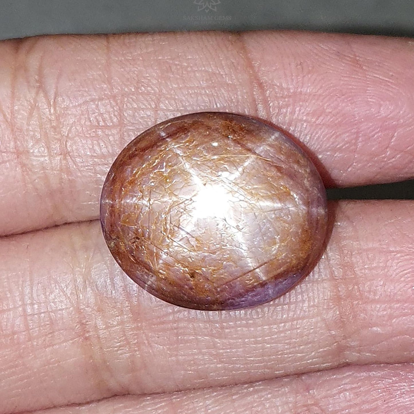 Star Ruby Gemstone Cabochon : 32.90cts Natural Untreated 6Ray Star Ruby Oval Shape 19.5*17mm