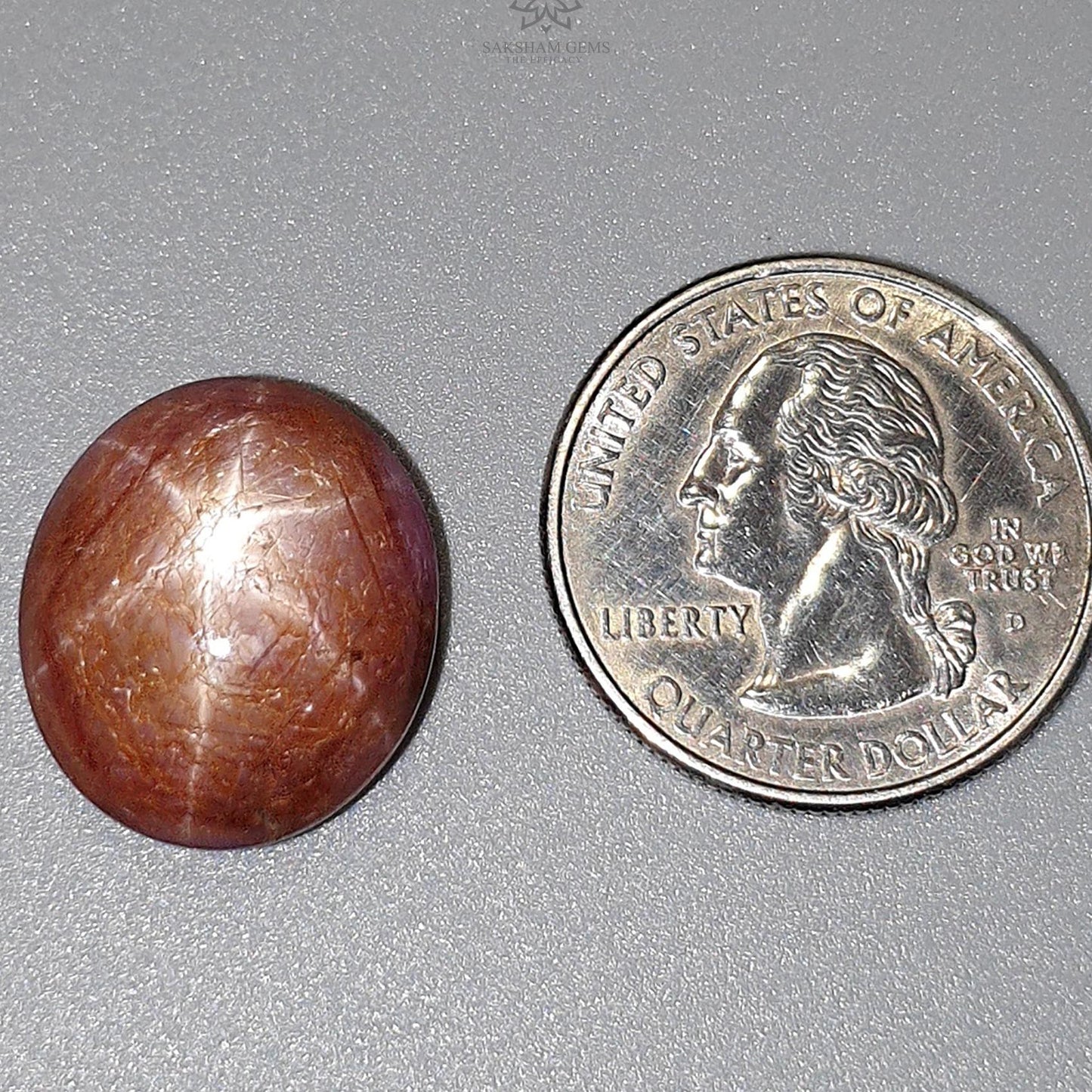 Star Ruby Gemstone Cabochon : 32.90cts Natural Untreated 6Ray Star Ruby Oval Shape 19.5*17mm