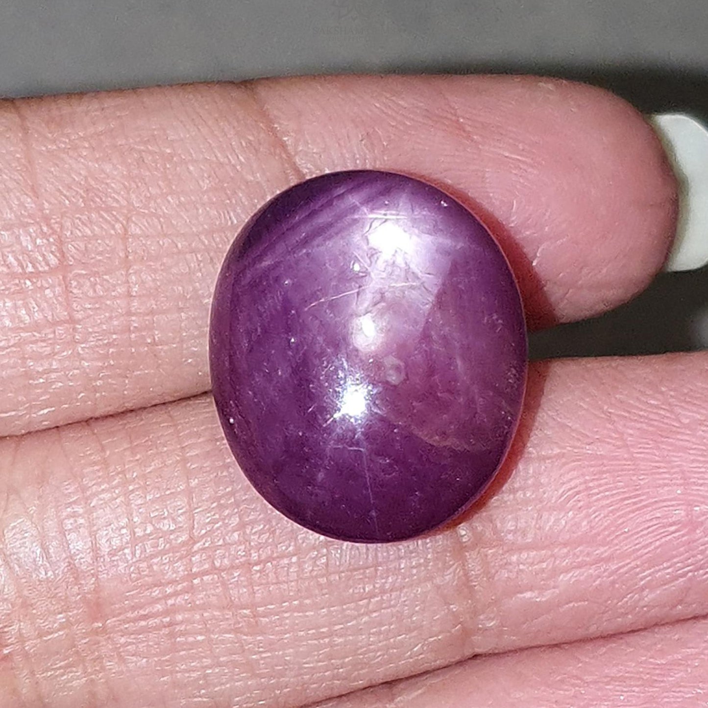 Star Ruby Gemstone Cabochon : 33.00cts Natural Untreated Purple 6Ray Star Ruby Oval Shape 18.5*15mm