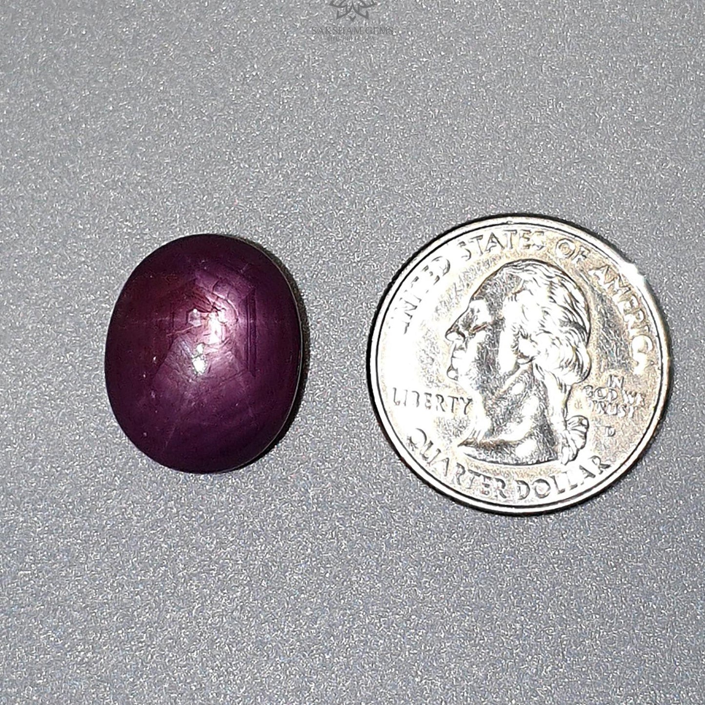 Star Ruby Gemstone Cabochon : 33.00cts Natural Untreated Purple 6Ray Star Ruby Oval Shape 18.5*15mm