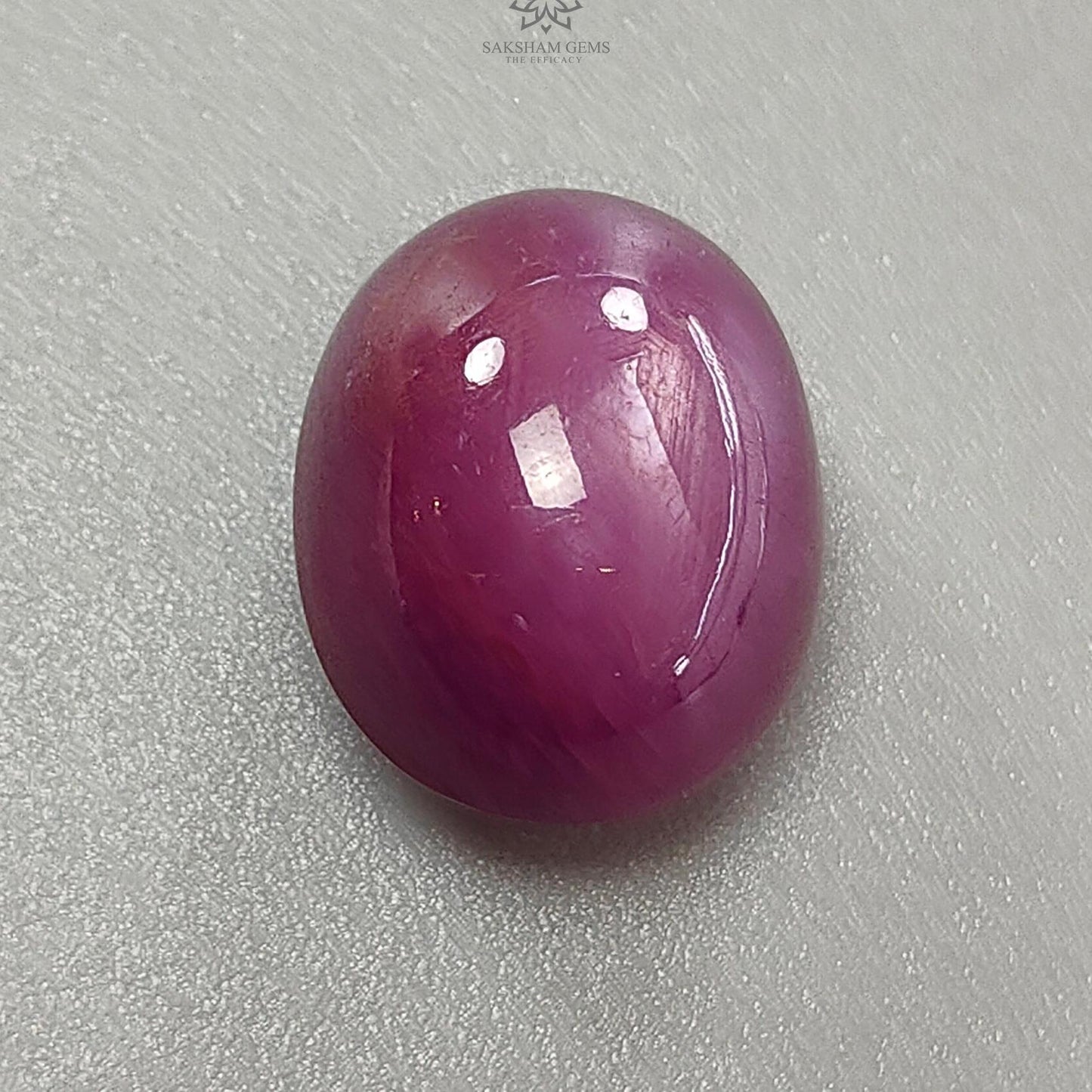 Star Ruby Gemstone Cabochon : 33.00cts Natural Untreated Purple 6Ray Star Ruby Oval Shape 18.5*15mm