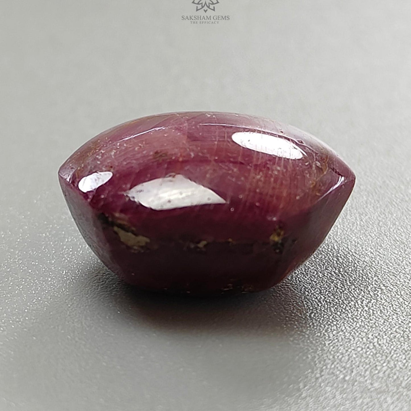 Star Ruby Gemstone Cabochon : 42.90cts Natural Untreated Red Ruby 6Ray Star Hexagon Shape 20.5*18mm