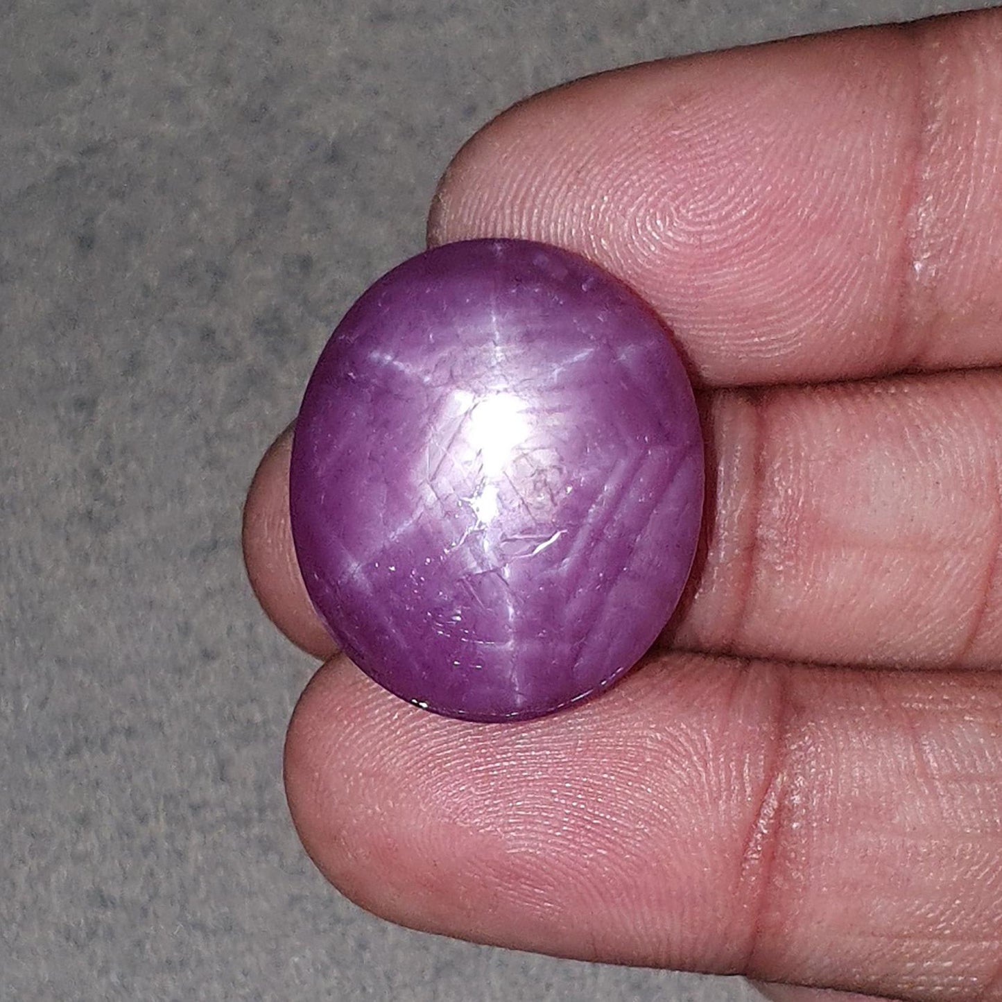 Star Ruby Gemstone Cabochon : 44.70cts Natural Untreated Red 6Ray Star Ruby Oval Shape 23*19mm