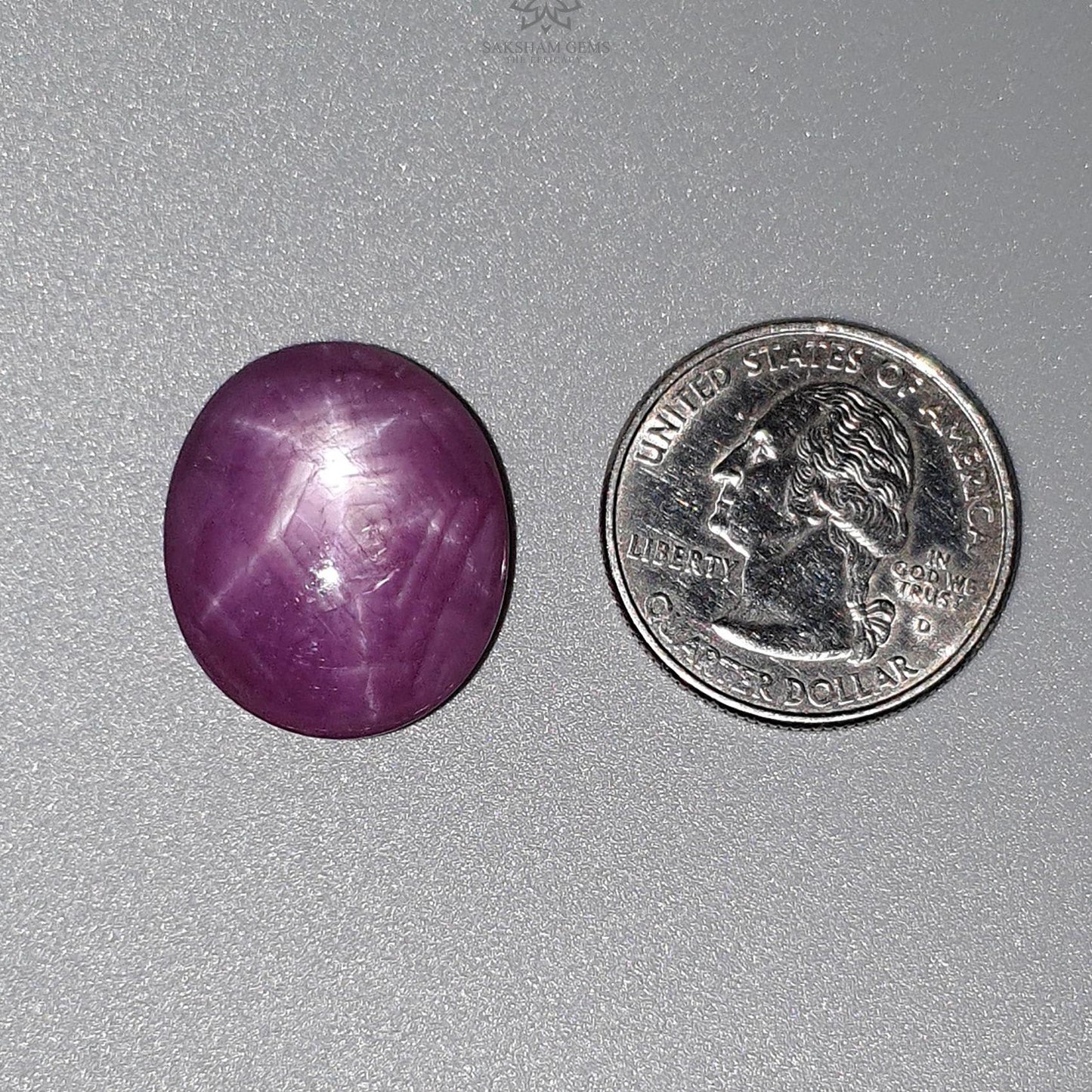 Star Ruby Gemstone Cabochon : 44.70cts Natural Untreated Red 6Ray Star Ruby Oval Shape 23*19mm