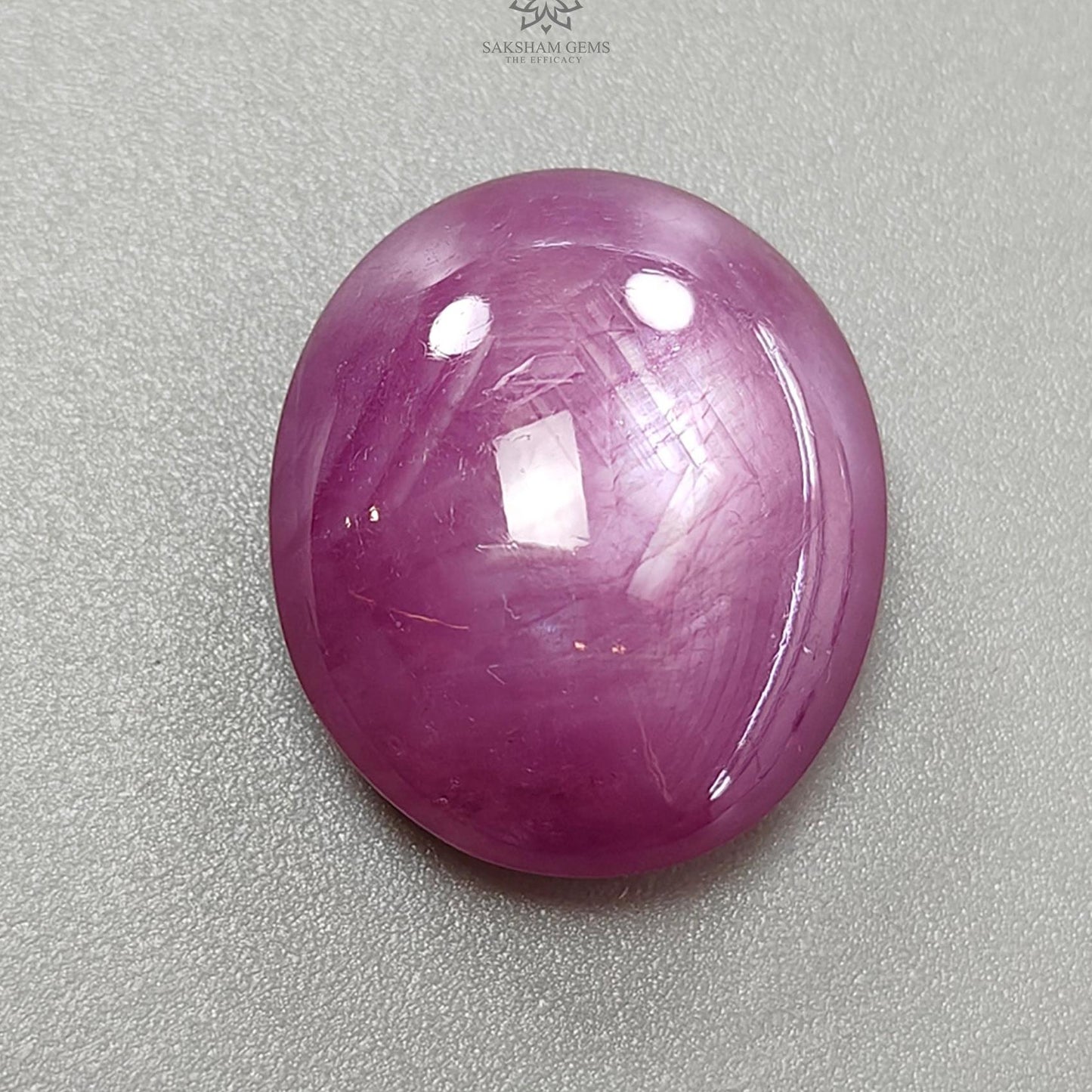 Star Ruby Gemstone Cabochon : 44.70cts Natural Untreated Red 6Ray Star Ruby Oval Shape 23*19mm