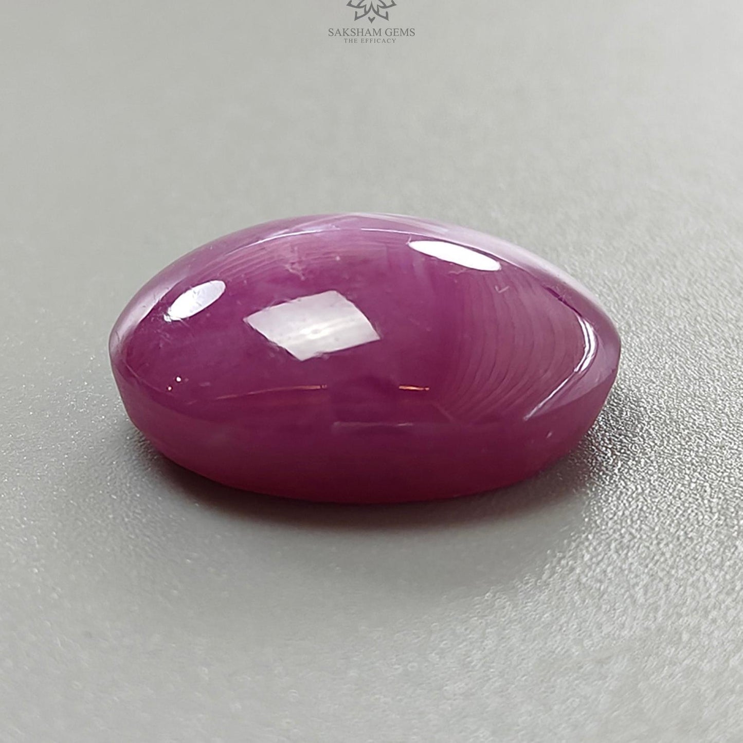Star Ruby Gemstone Cabochon : 44.70cts Natural Untreated Red 6Ray Star Ruby Oval Shape 23*19mm