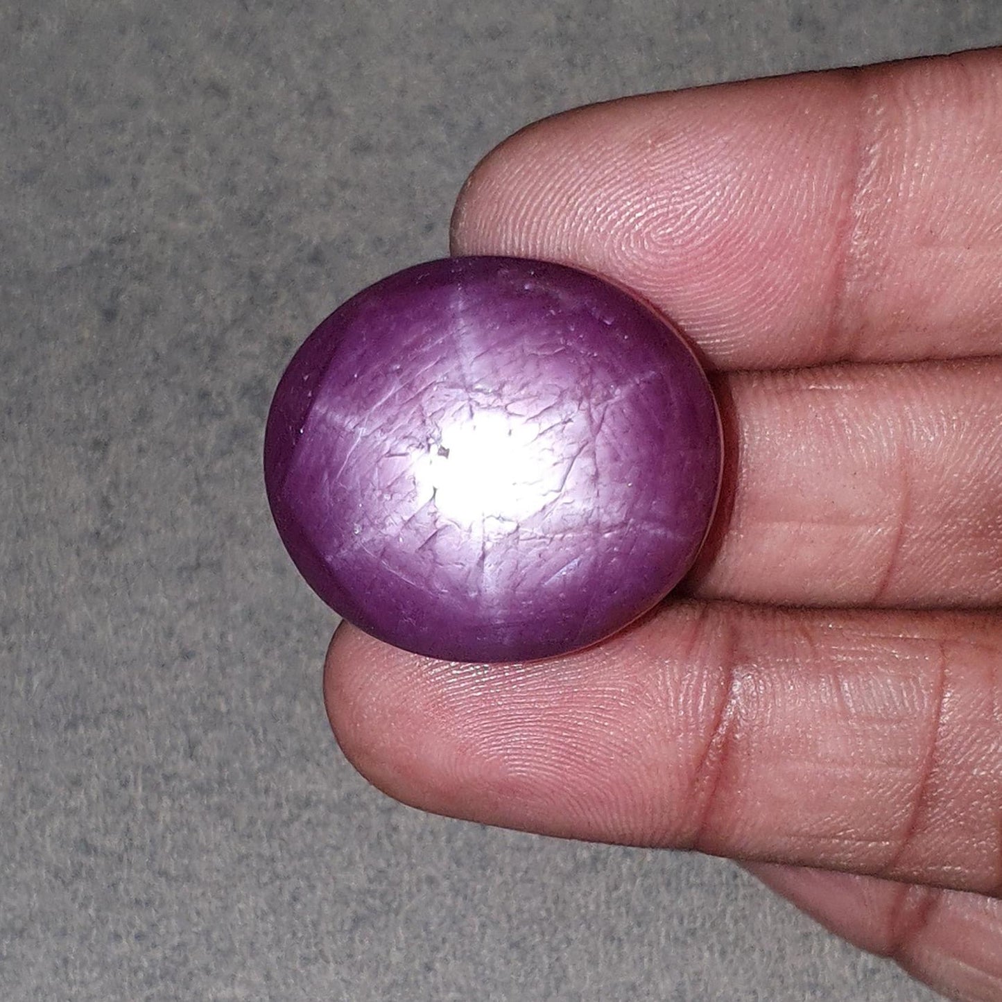 Star Ruby Gemstone Cabochon : 94.70cts Natural Untreated Red 6Ray Star Ruby Oval Shape 26*23mm