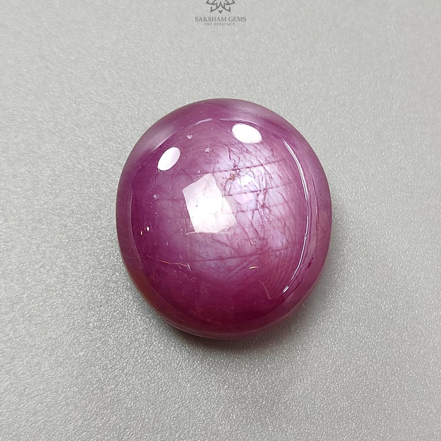 Star Ruby Gemstone Cabochon : 94.70cts Natural Untreated Red 6Ray Star Ruby Oval Shape 26*23mm