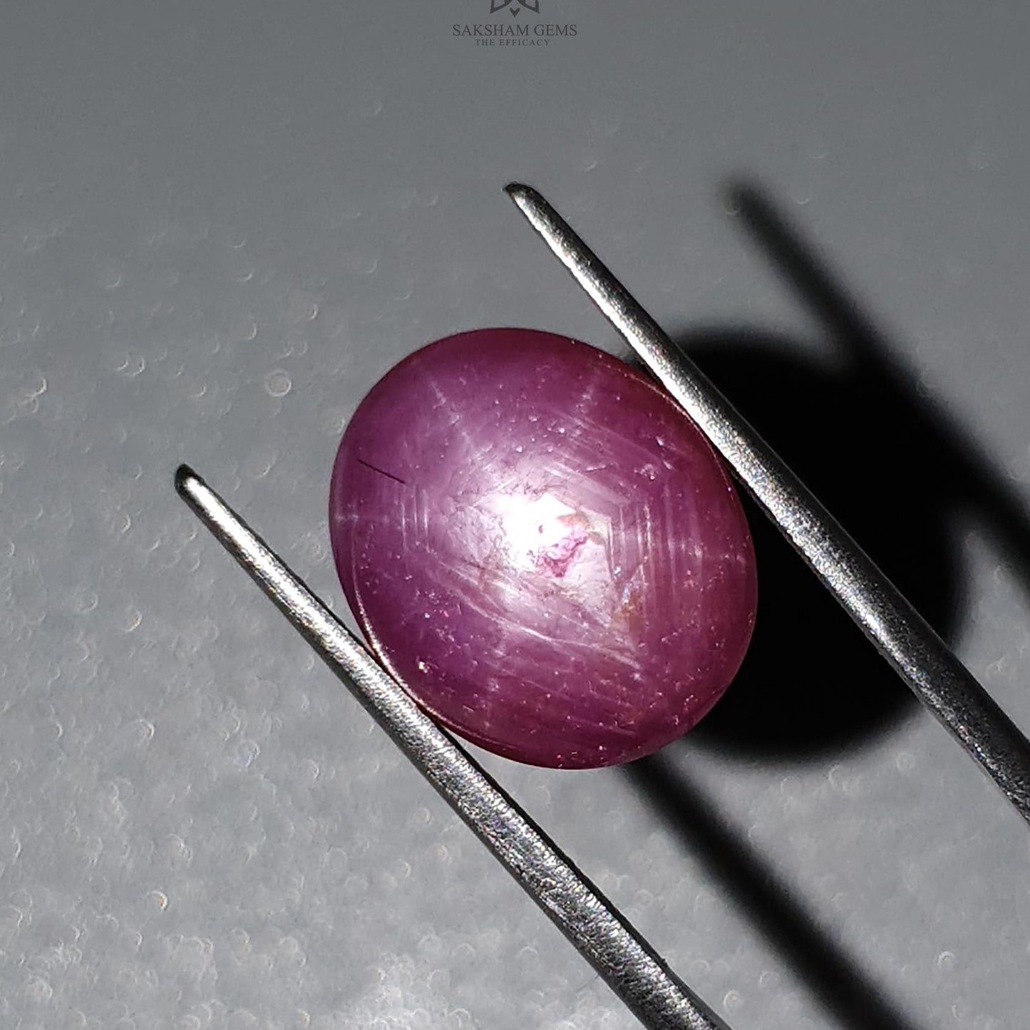 Star Ruby Gemstone Cabochon : 13.60cts Natural Untreated Unheated Red Ruby 13*11mm Oval Shape 1pc