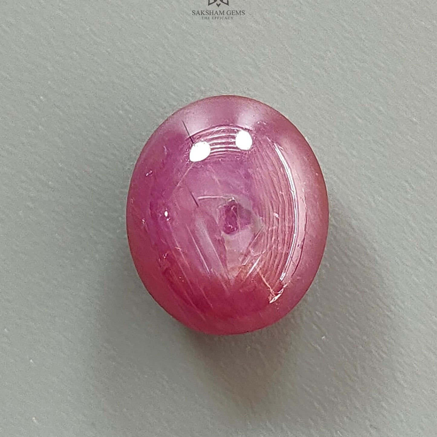 Star Ruby Gemstone Cabochon : 13.60cts Natural Untreated Unheated Red Ruby 13*11mm Oval Shape 1pc