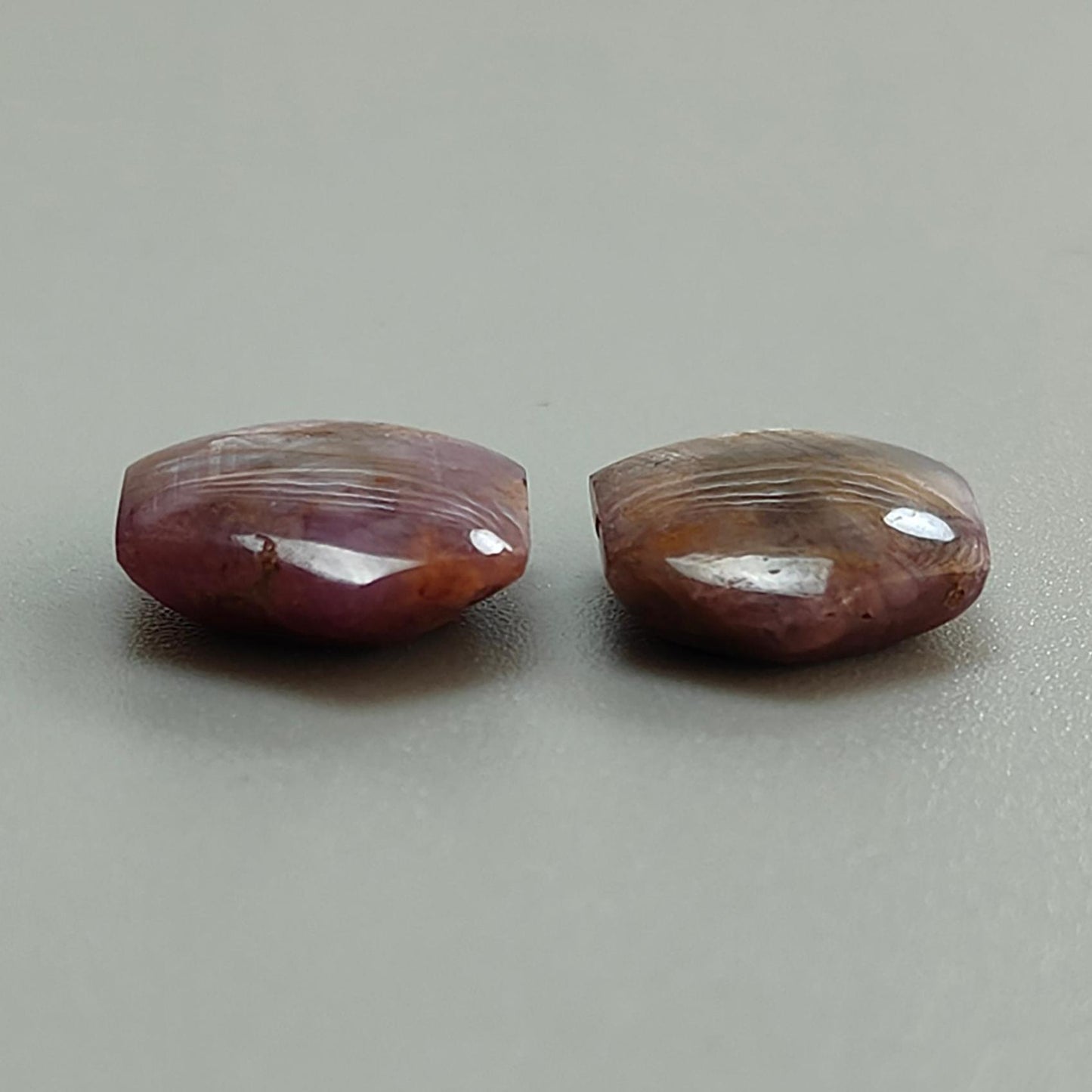 Fire Ruby Trapiche Hexagon Cabochon Gemstone : 19.30cts Natural Unheated Fire Ruby Trapiche Hexagon Cabochon 15*13mm -14*13mm 2pc For Jewelry