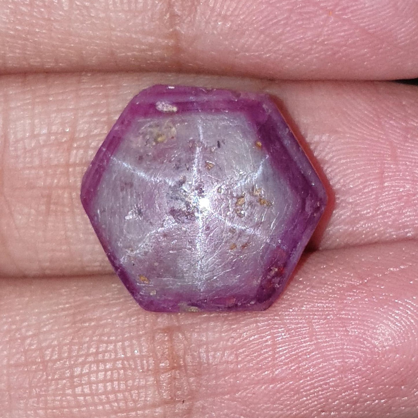 Star Ruby Hexagon Cabochon Gemstone : 16.70cts Natural Unheated Star Ruby Hexagon Cabochon 17*15mm 1pc For Jewelry