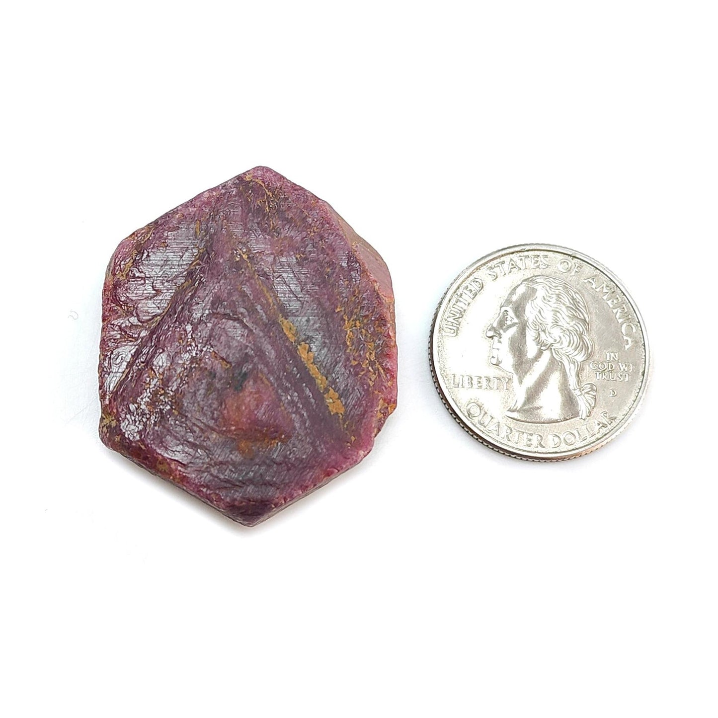 Record Keeper Ruby Gemstone Crystal: 142.00cts Natural Untreated Unheated Red Ruby Triangle Formative Hexagon Specimen 38.5*31*9mm