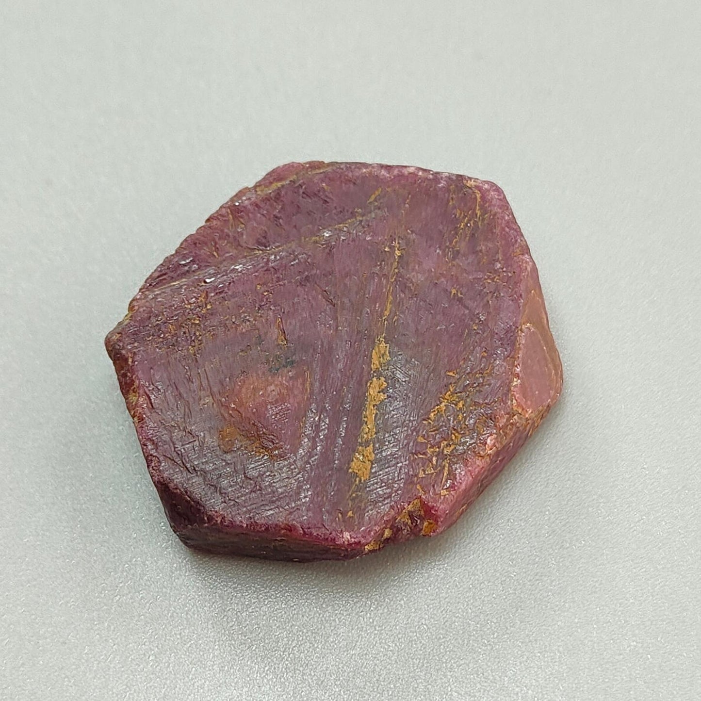 Record Keeper Ruby Gemstone Crystal: 142.00cts Natural Untreated Unheated Red Ruby Triangle Formative Hexagon Specimen 38.5*31*9mm