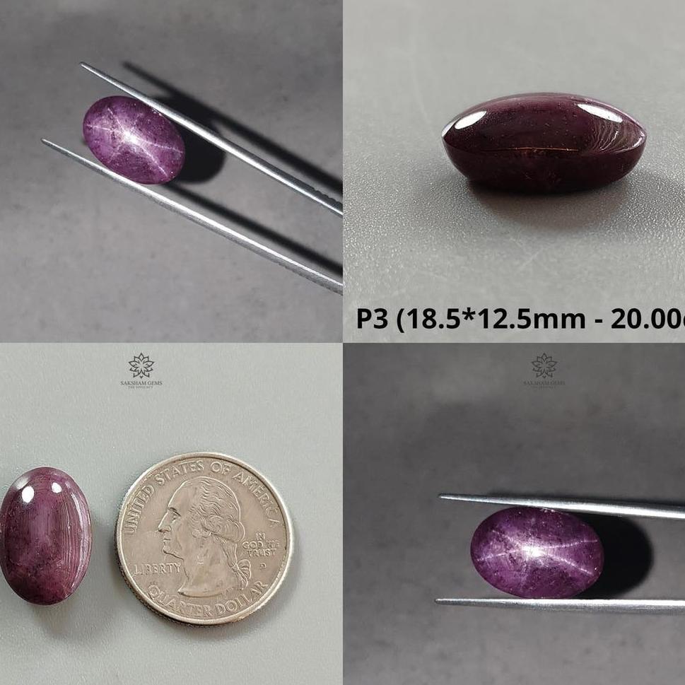 Star Ruby Gemstone Cabochon: Natural Untreated Unheated Red 6Ray Star Ruby Oval Shape 1pc For Jewelry
