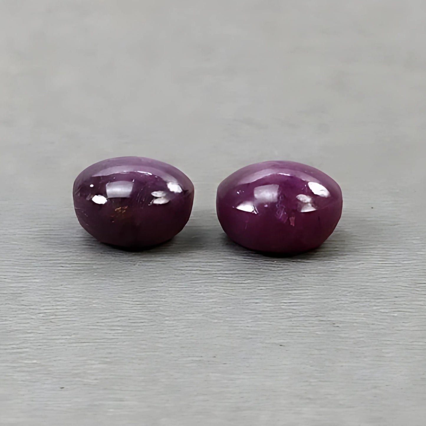 20.40cts Natural Untreated Star Ruby Gemstone Round Shape Cabochon 11mm - 12mm 2pcs