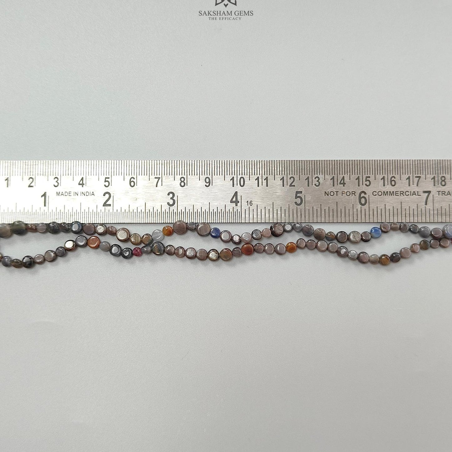 Silver Gray Sapphire Loose Beads: 57.60cts Natural Unheated Sapphire Cabochon Round Plain Beads 4mm - 6mm 15"