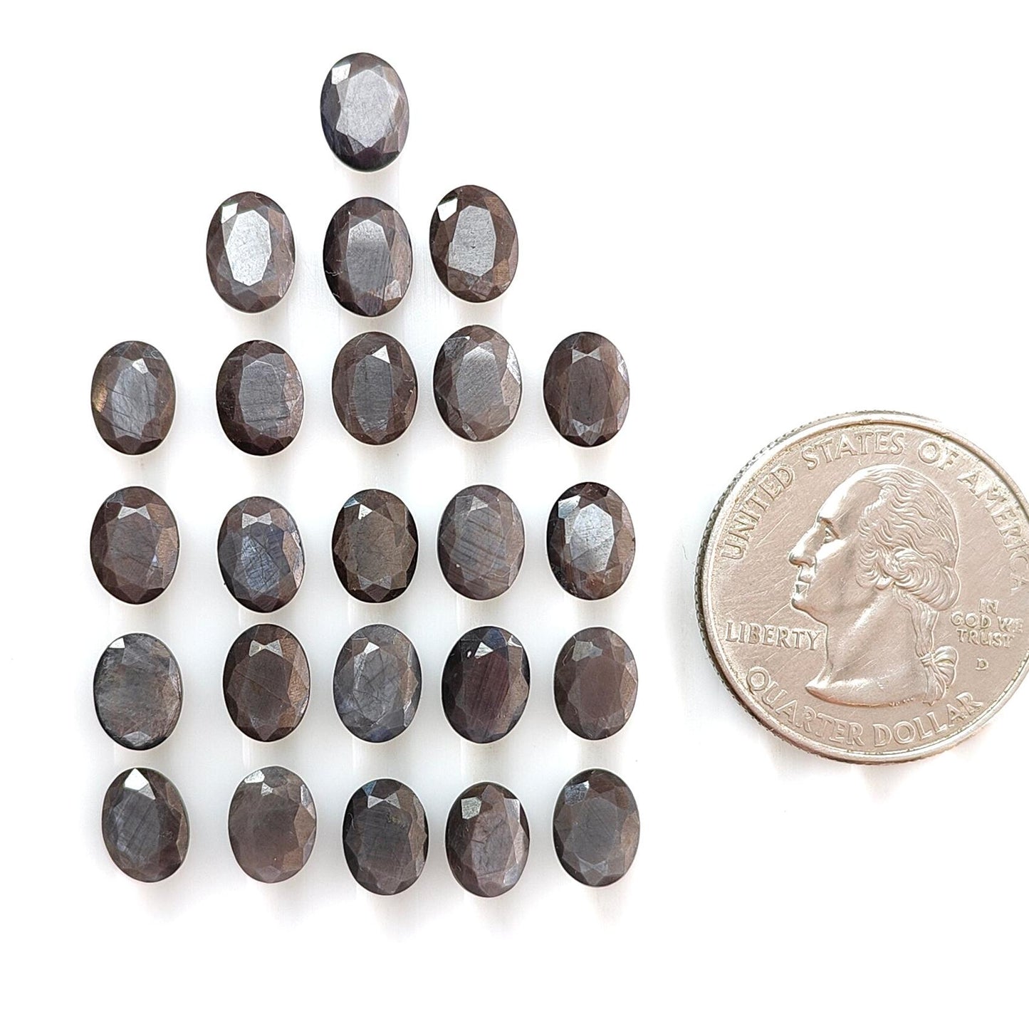 Silver Gray Sapphire Gemstone Faceted Cut: 41.60cts Natural Untreated Unheated Sapphire Oval Shape 8*6mm 24pcs Lot For Jewelry