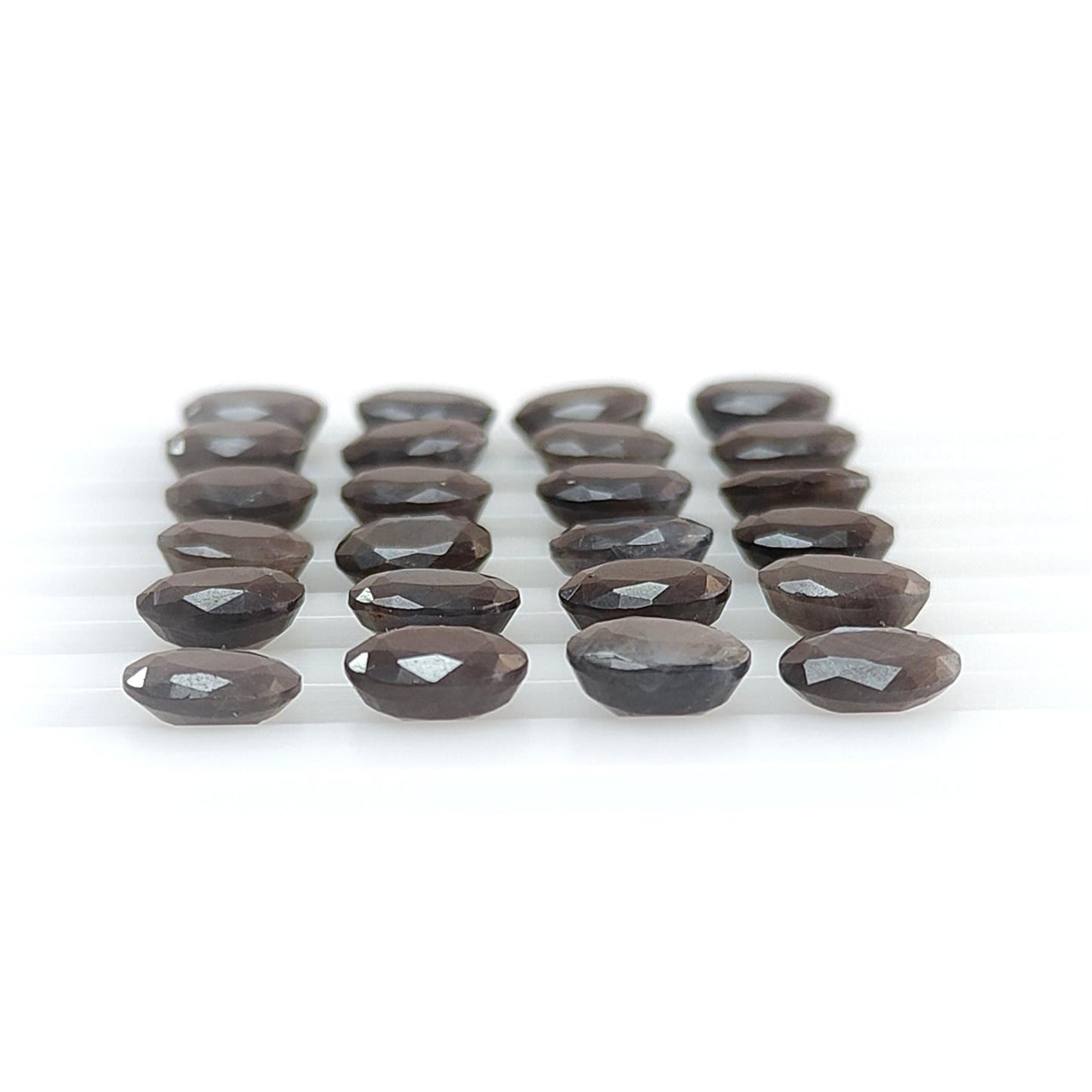Silver Gray Sapphire Gemstone Faceted Cut: 41.60cts Natural Untreated Unheated Sapphire Oval Shape 8*6mm 24pcs Lot For Jewelry