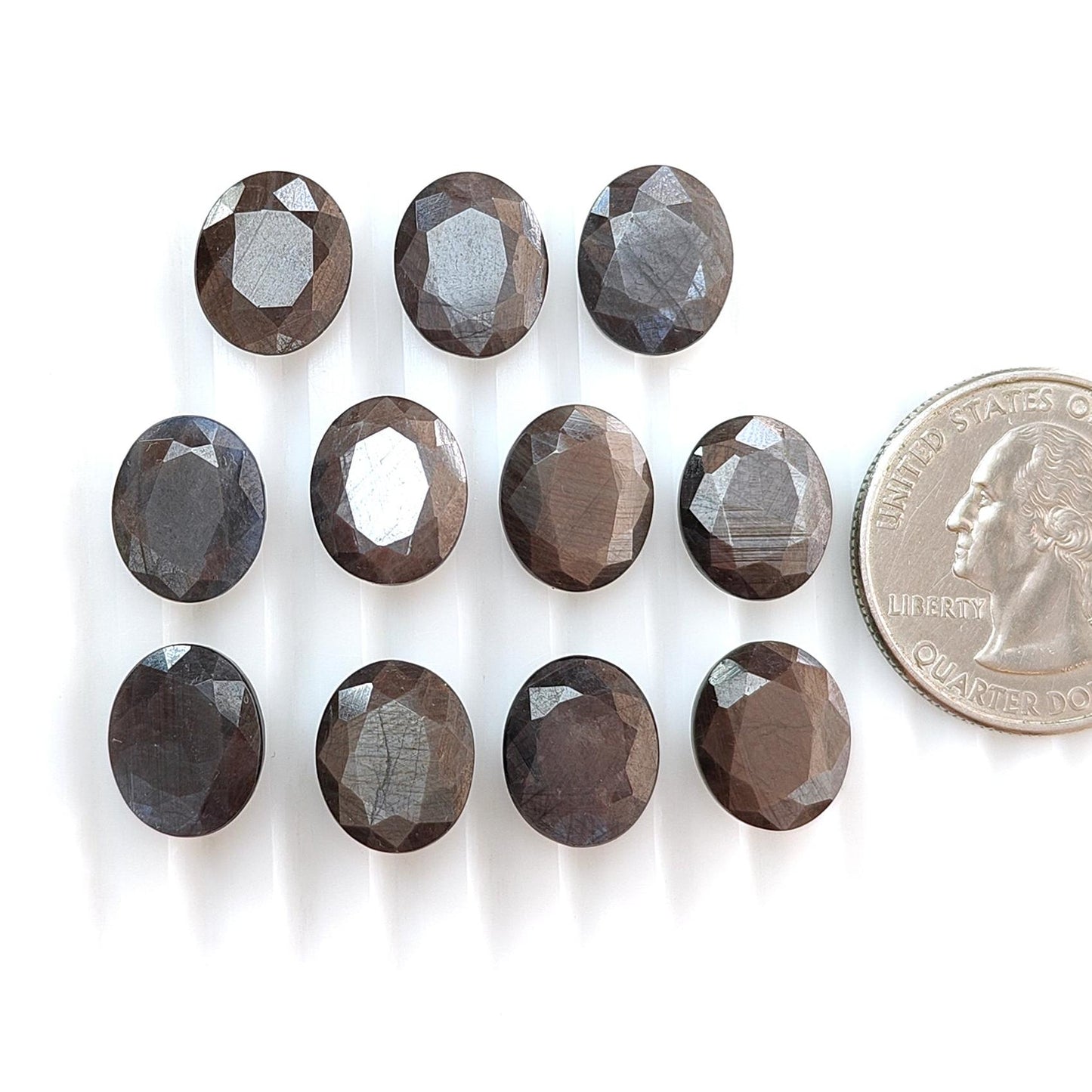 Silver Gray Sapphire Gemstone Faceted Cut: 74.50cts Natural Untreated Unheated Sapphire Oval Shape 12*10mm 11pcs Lot For Jewelry
