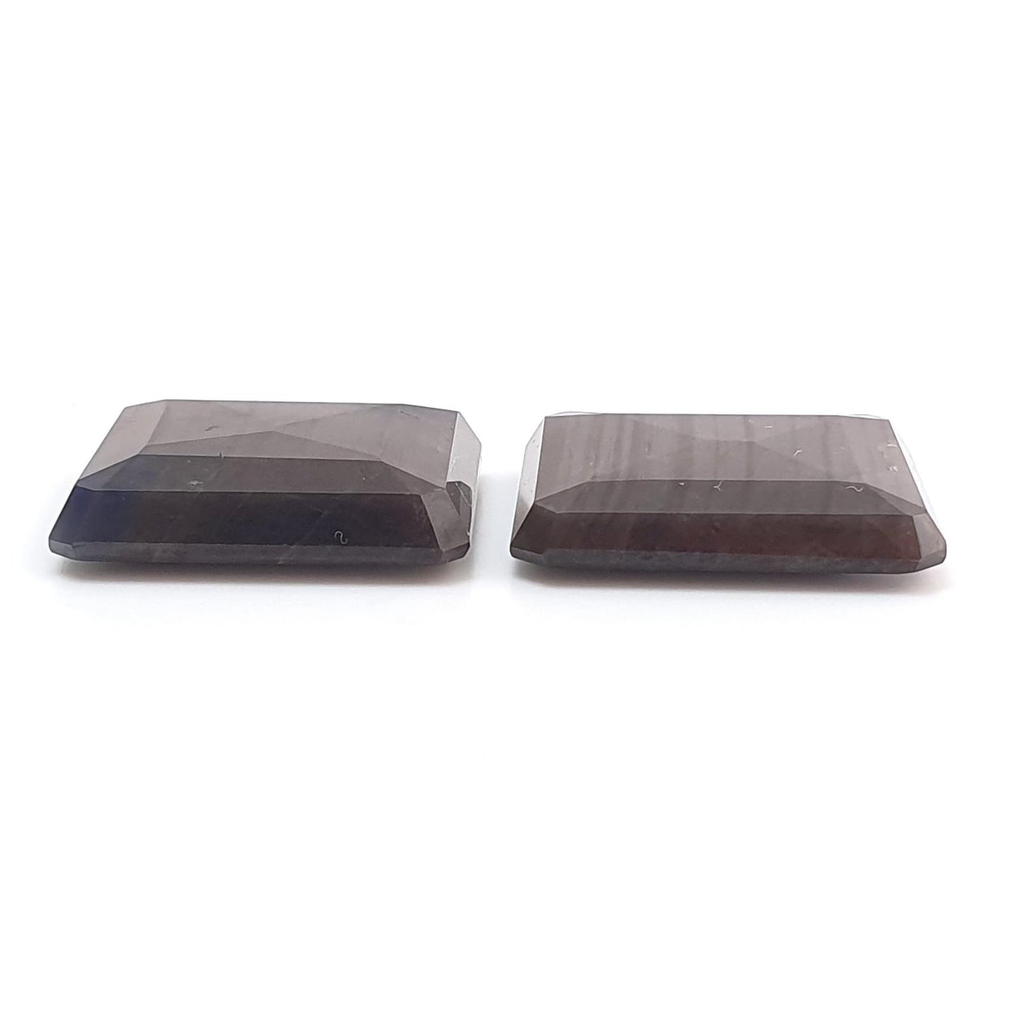 Silver Gray Sapphire Gemstone Faceted Cut: 63.30cts Natural Untreated Unheated Sapphire Square Shape 21mm Pair for Jewelry