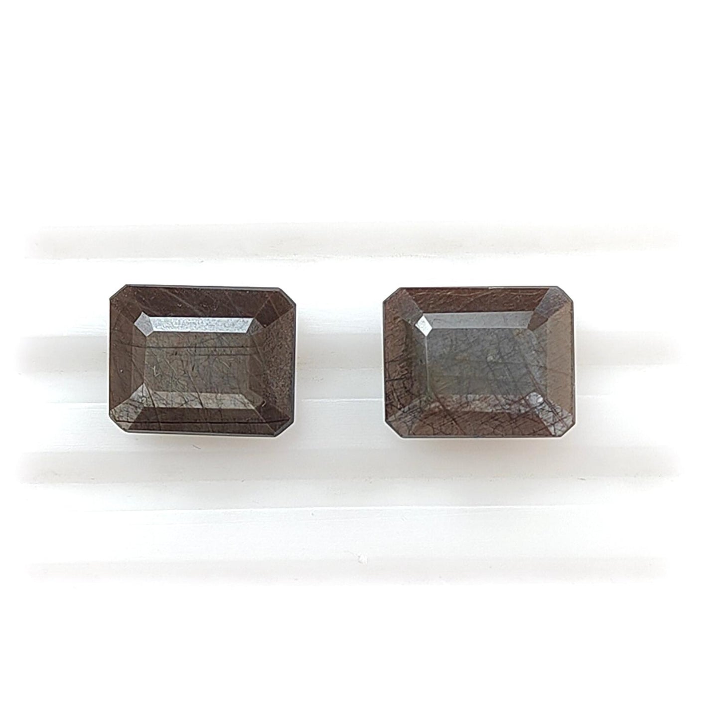 Silver Gray Sapphire Gemstone Faceted Cut: Natural Untreated Unheated Sapphire Cushion, Round Shape Faceted Pair for Jewelry