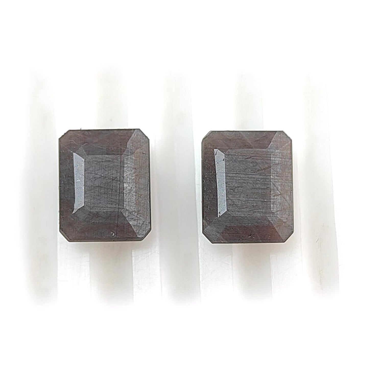 Silver Gray Sapphire Gemstone Faceted Cut: Natural Untreated Unheated Sapphire Cushion, Round Shape Faceted Pair for Jewelry
