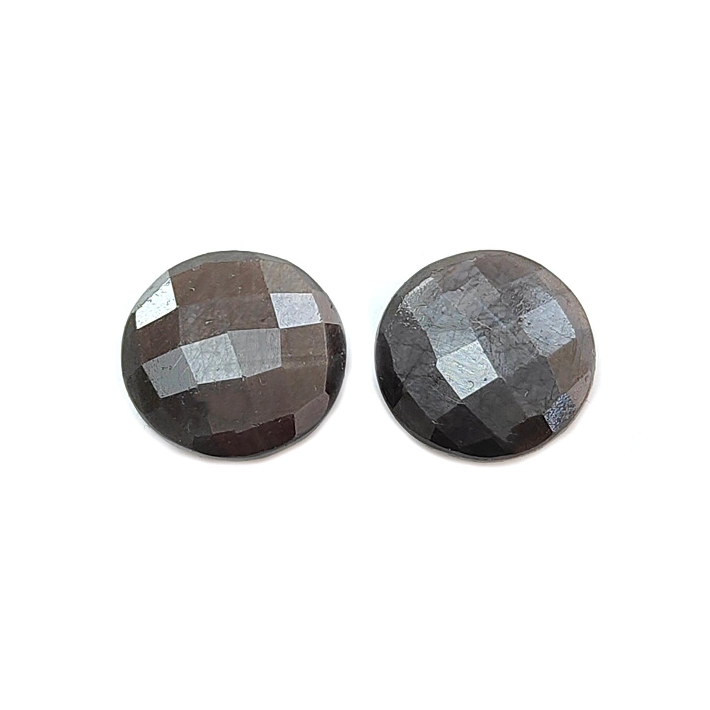 Silver Gray Sapphire Gemstone Faceted Cut: Natural Untreated Unheated Sapphire Cushion, Round Shape Faceted Pair for Jewelry