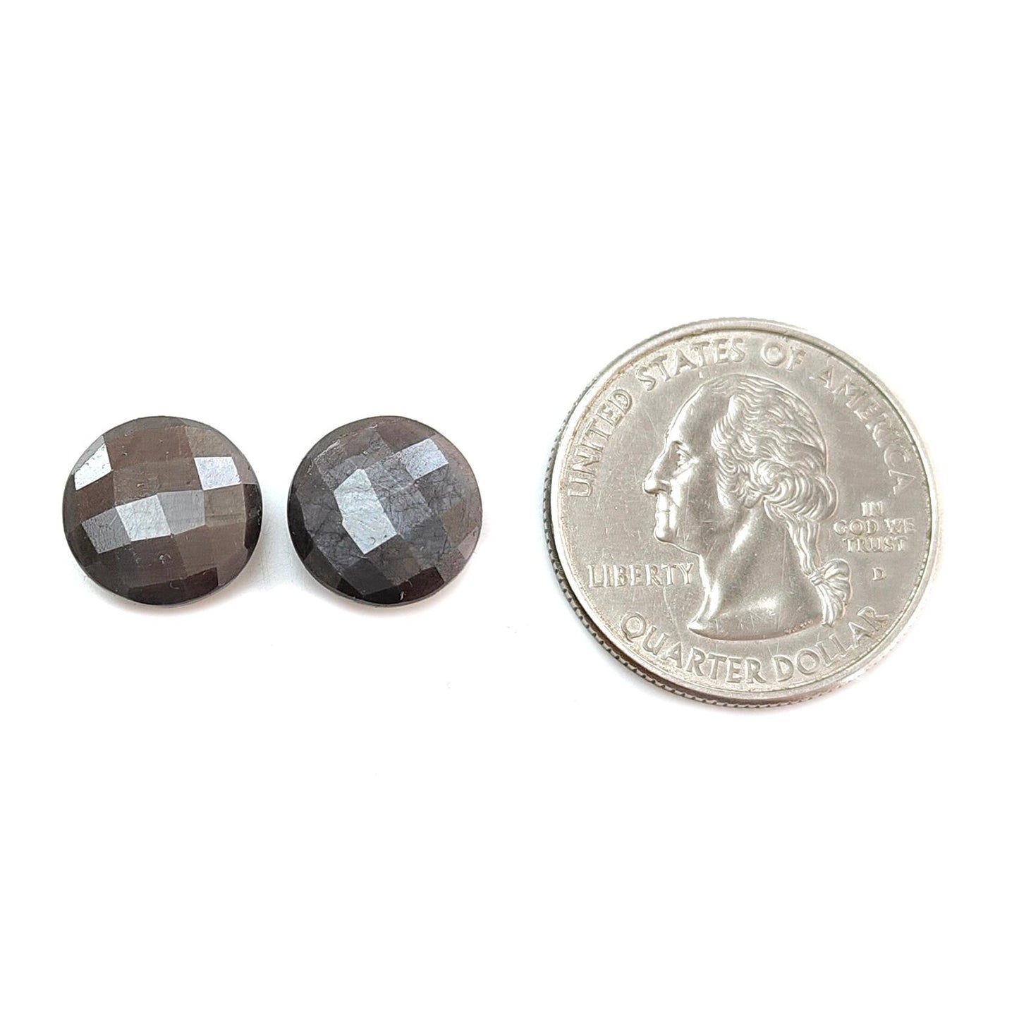 Silver Gray Sapphire Gemstone Faceted Cut: Natural Untreated Unheated Sapphire Cushion, Round Shape Faceted Pair for Jewelry