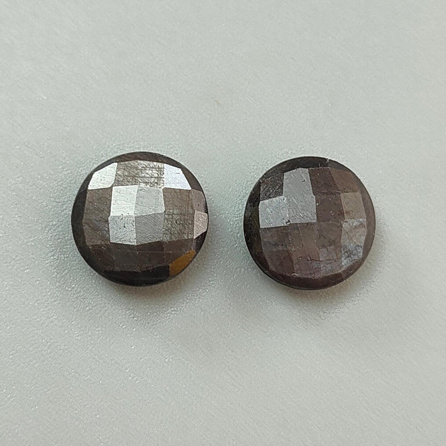 Silver Gray Sapphire Gemstone Faceted Cut: Natural Untreated Unheated Sapphire Cushion, Round Shape Faceted Pair for Jewelry