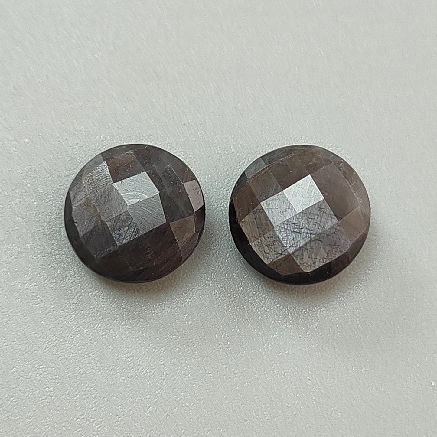 Silver Gray Sapphire Gemstone Faceted Cut: Natural Untreated Unheated Sapphire Cushion, Round Shape Faceted Pair for Jewelry